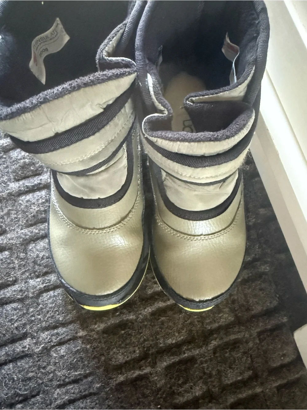 UGG Kids Black and Yellow Logo Pull-On Boots